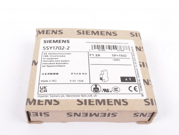 Siemens Geraeteschutzschalter  5SY1702-2 1polig mit Hilfsschalter #new sealed