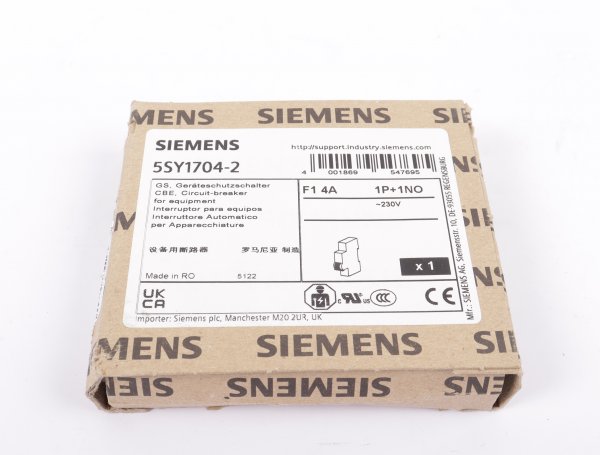 Siemens Geraeteschutzschalter 5SY1704-2 1polig mit Hilfsschalter #new sealed