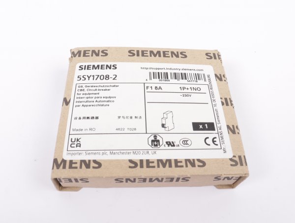 Siemens Geraeteschutzschalter 5SY1708-2 1polig mit Hilfsschalter 8A #new sealed