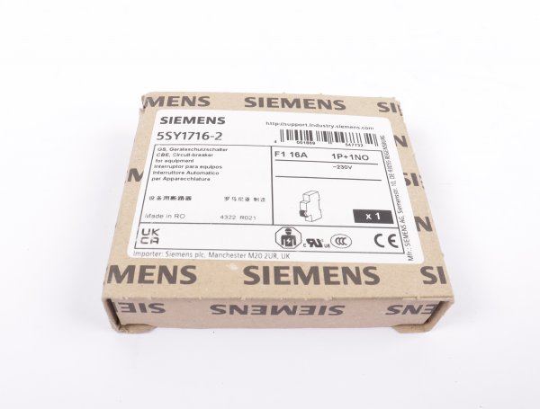 Siemens Geraeteschutzschalter 5SY1716-2 1polig mit Hilfsschalter 16A #new sealed