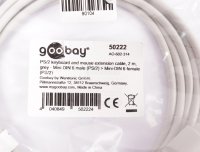 Goobay 50222 PS/2 Tastatur-/Maus-Verlängerungskabel, Mini-DIN 6-Stecker (PS/2) #new sealed