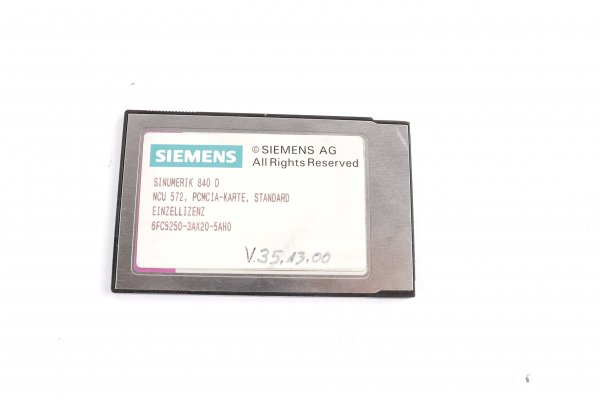 Siemens SINUMERIK 840 D NCU 572, PCMCIA-Karte, Standard Einzellizenz 6FC5250-3AX20-5AH0 Vers. 35.13.00 gebraucht