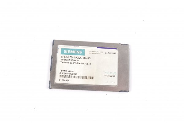 Siemens SINUMERIK 840D Technologie-PC-Card NCU572 6FC5270-4AX20-3AH3 Vers. 04.03.12 gebraucht