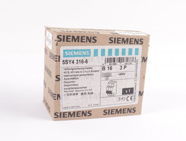 Siemens Leitungsschutzschalter 400V 10kA, 3-polig 5SY4316-6 #new open box