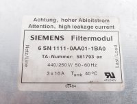 Siemens SIMODRIVE 611 Netzfilter 6SN1111-0AA01-1BA0 #used