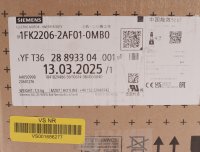 Siemens SIMOTICS Servomotor 1FK2206-2AF01-0MB0 #new sealed