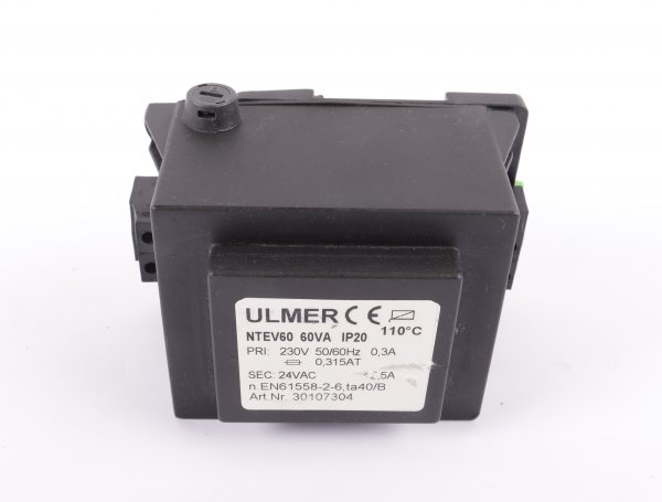 ULMER Trafo NTEV60 60VA PRI:230V 50/60Hz 0,3A SEC:24VAC #used