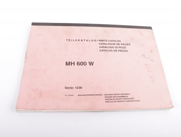 Teilekatalog für MAHO MH 600 W CNC Fräsmaschine Serie 1236 #used