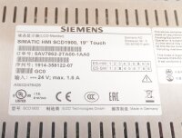 Siemens SIMATIC HMI SCD1900 Bedieneinheit 19 Zoll Wide Touch Bildschirm 6AV7862-2TA00-1AA00 #new open box