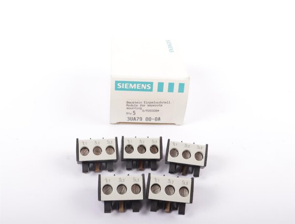 Siemens 3UA79 00-0A Baustein Einzelaufstell. Module 1 Pckg. mit 5 Stück #new open box