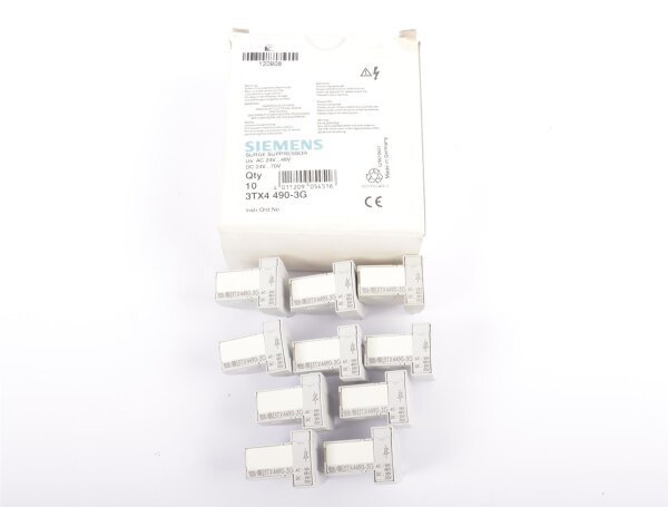 Siemens Überspannungsbegrenzer Varistor 3TX4490-3G AC 48V/DC 24...70V zum Aufstecken auf Schütze 1 Pckg. mit 10 Stück #new open box