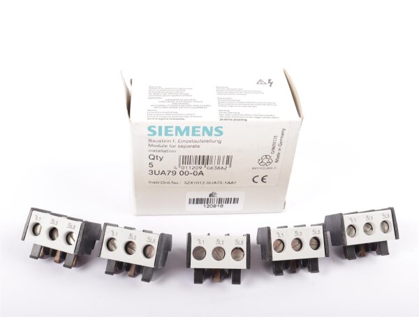 Siemens Baustein Einzelaufstell. Module 3UA79 00-0A 1 Pck. mit 5 Stück #new open box