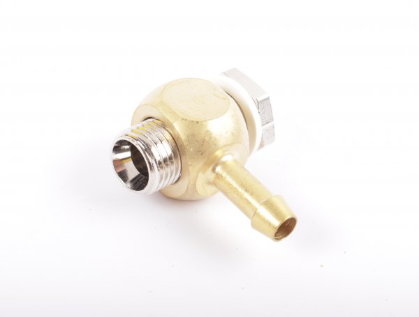 RIEGLER Schwenktülle G 1/4 a., für Schlauch LW 6, Messing vern./Messing 74-046 #new w/o box