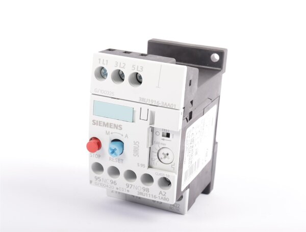 Siemens Überlastrelais 3RU1116-1AB0 + Einzelaufstellungsträger 3RU1916-3AA01 #used