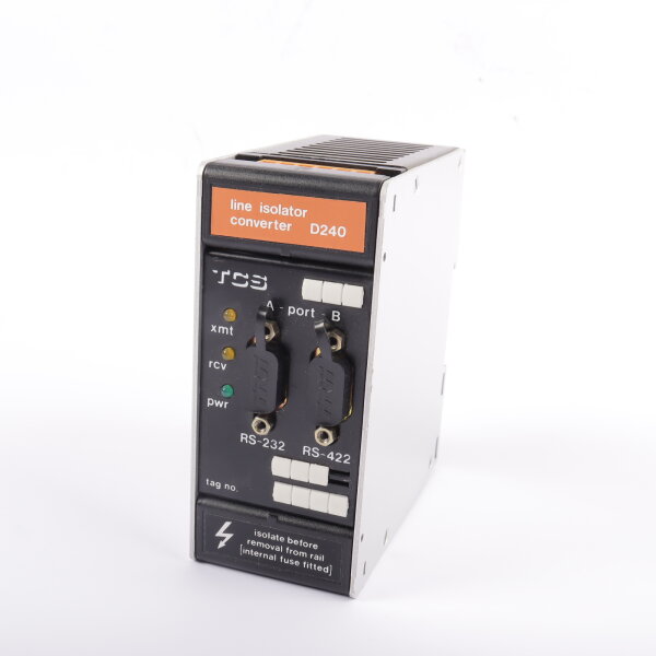 TCS Line Isolator Converter D240 D240/240V/232/DTE/422/-/04/ #used