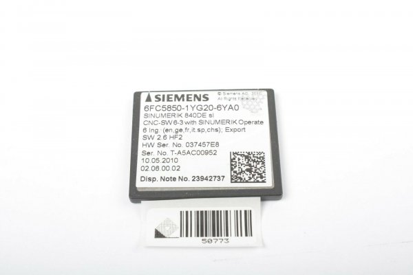 Siemens Sinumerik 6FC5850-1YG20-6YA0 840DE SL CNC-Software 6-3