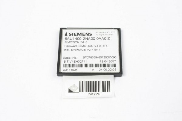 Siemens Simotion D4x5 6AU1400-2NA00-0AA0-Z MEMORY  COMPACT FLASH CARD #used