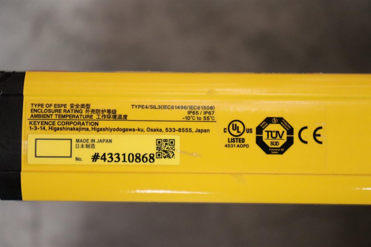 Keyence Gl R80h KEYENCE Sicherheitslichtvorhang Transmitter GL-R80H-T 43310868 #used ...