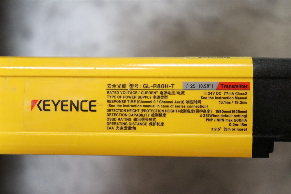 KEYENCE Sicherheitslichtvorhang Transmitter GL-R80H-T 43310868 #used ...