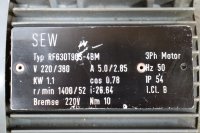 SEW-Eurodrive Getriebemotor 1,1 KW RF63DT90S-4BM gebraucht