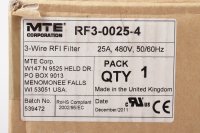 MTE Corporation 3-Wire RFI Filter RF3-0025-4 25A, 480V...
