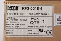 MTE Corporation 3-Wire RFI Filter RF3-0018-4 480V 50/60Hz...